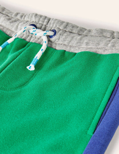 Contrast Leg Joggers-Green Pepper/Moroccan Blue