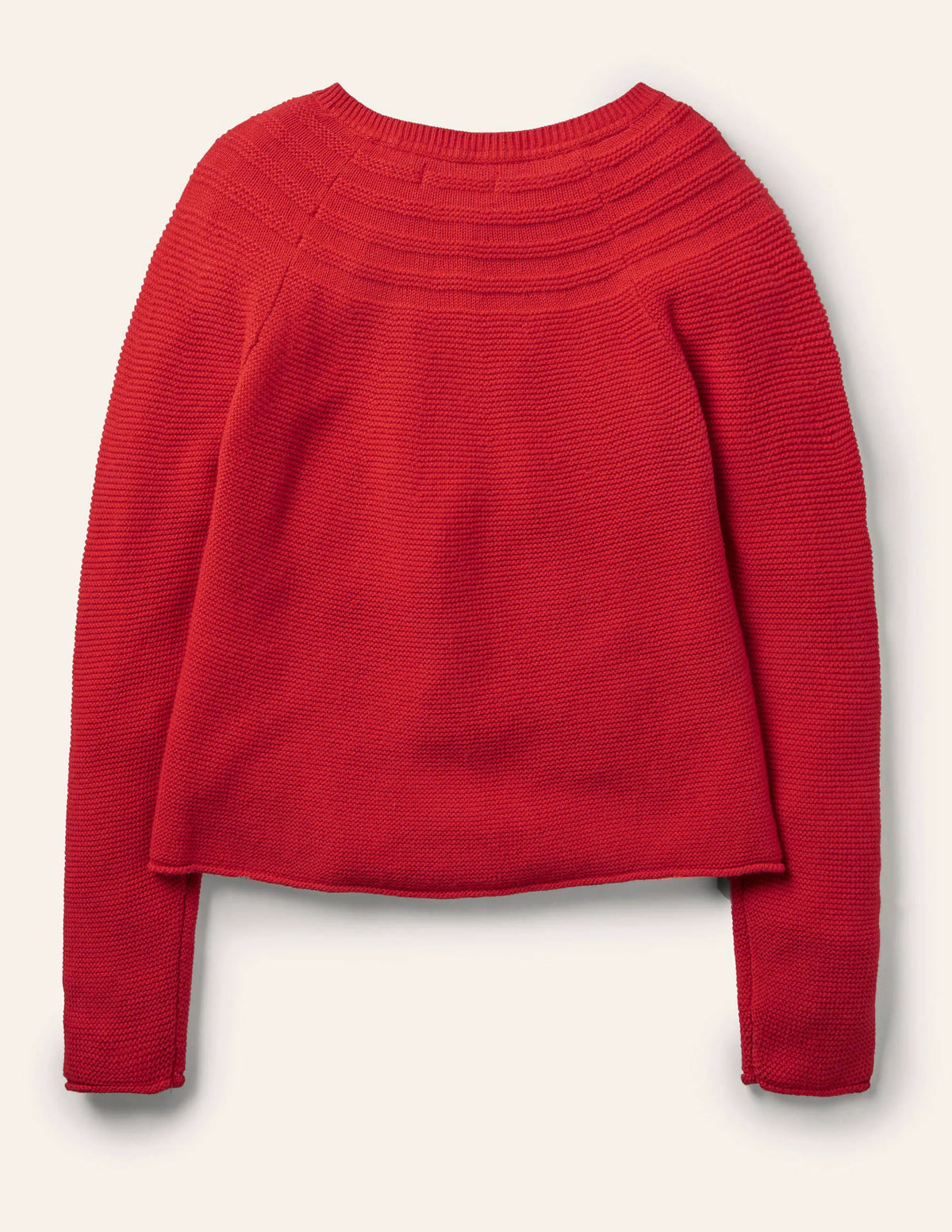 Cotton Cashmere Mix Cardigan-Rockabilly Red