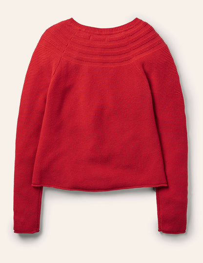 Cotton Cashmere Mix Cardigan-Rockabilly Red