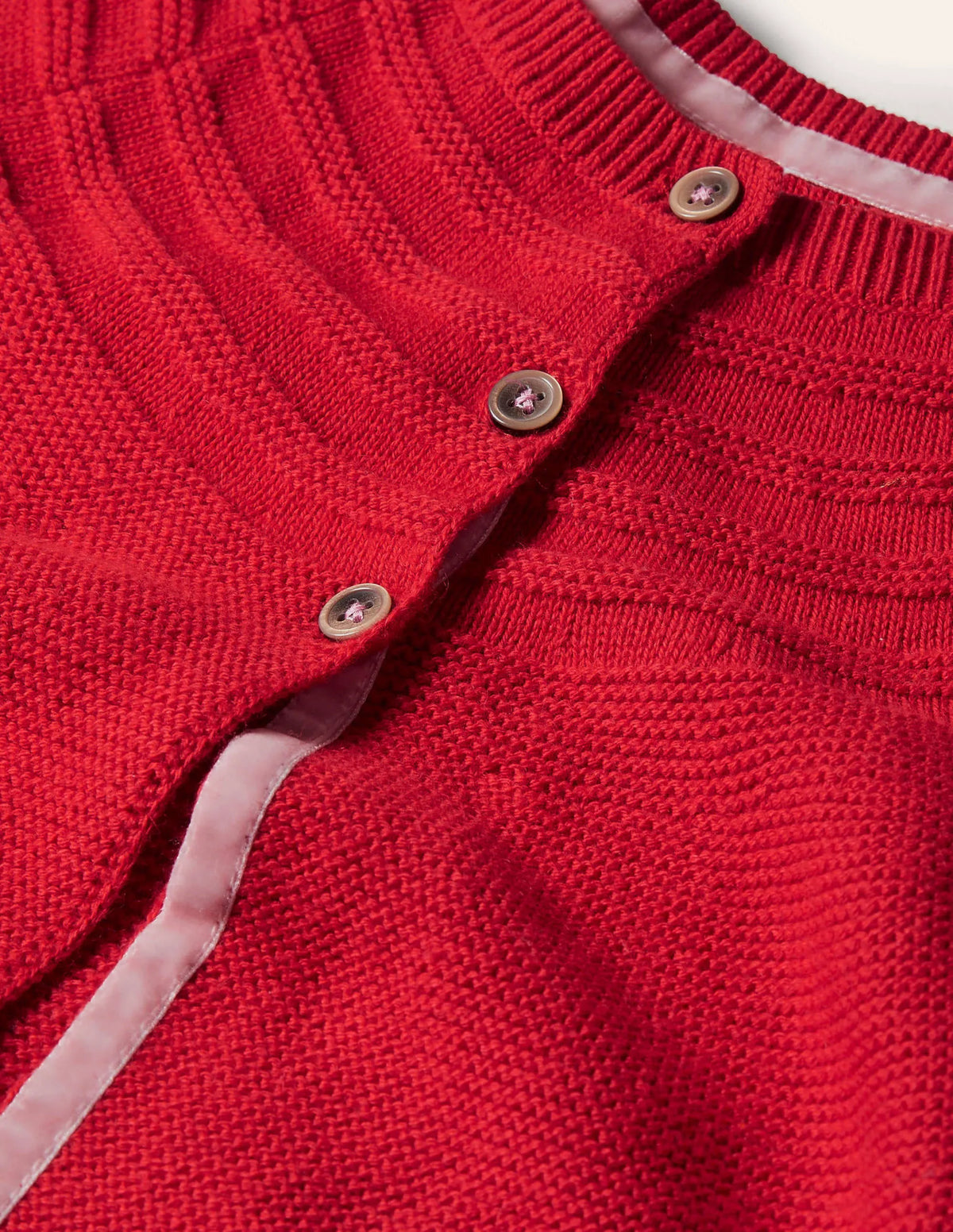 Cotton Cashmere Mix Cardigan-Rockabilly Red