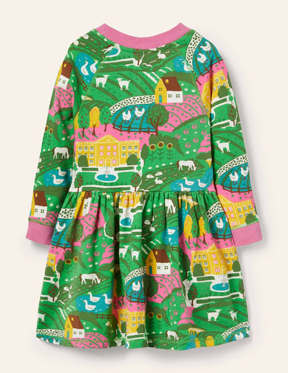 Jersey Sweatshirt Dress-Multi Country House
