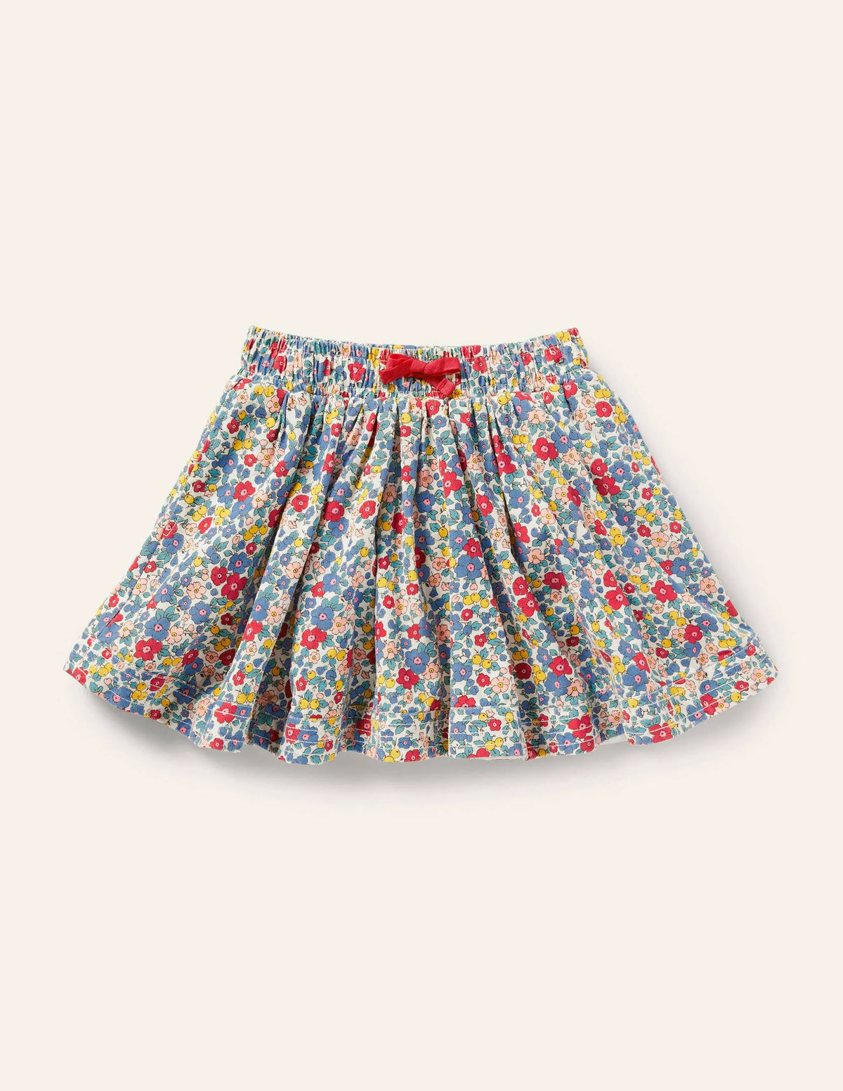Woven Twirly Skirt-Multi Apple Blossom Floral