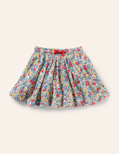 Woven Twirly Skirt-Multi Apple Blossom Floral