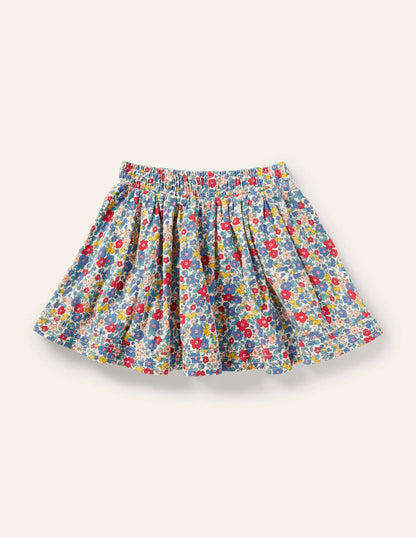 Woven Twirly Skirt-Multi Apple Blossom Floral