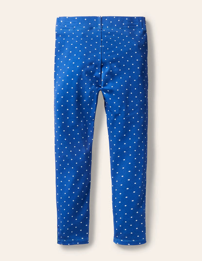 Fun Appliqué Leggings-Elizabethan Blue Pin Spot Frog
