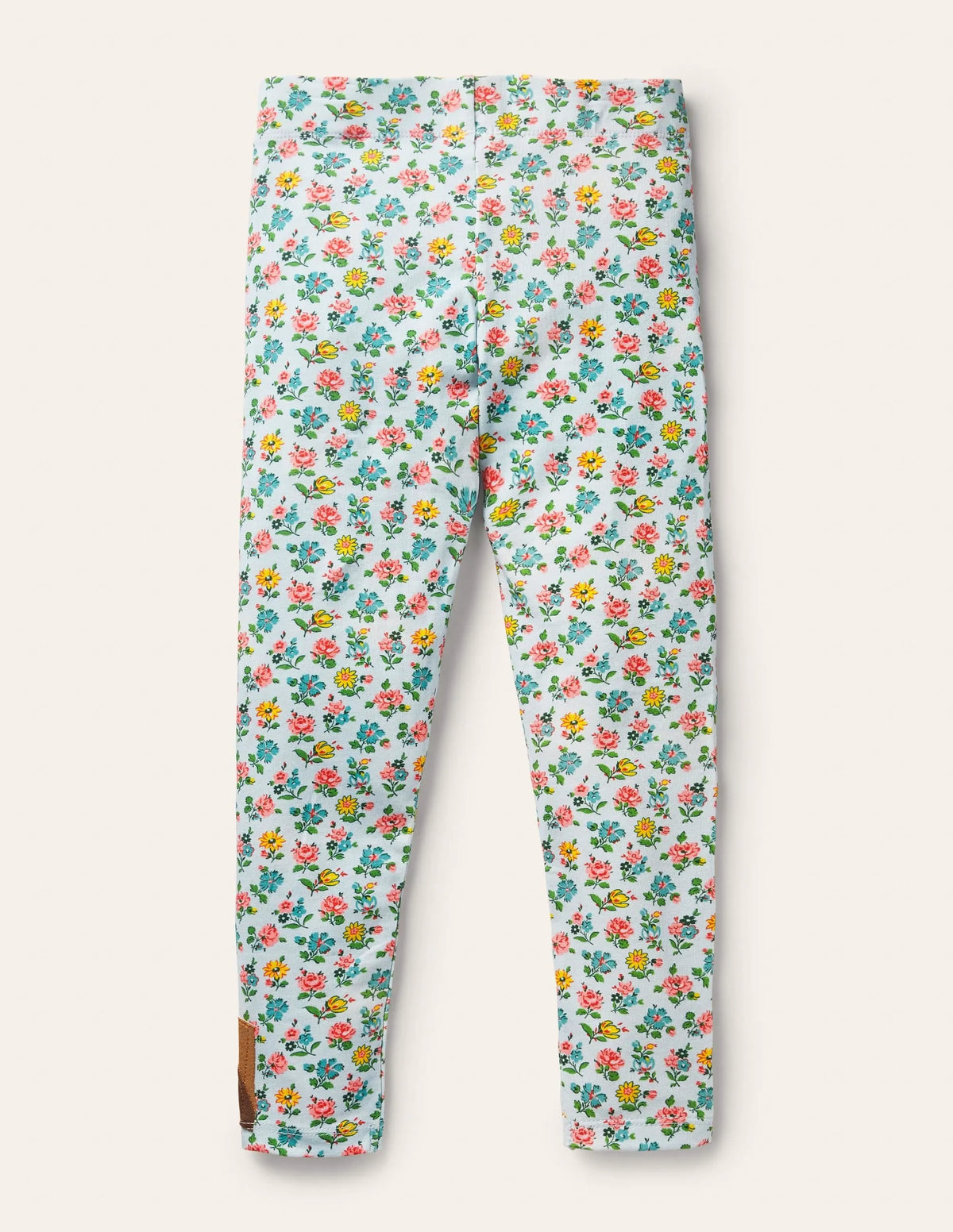 Fun Appliqué Leggings-Provence Blue Floral Guineas