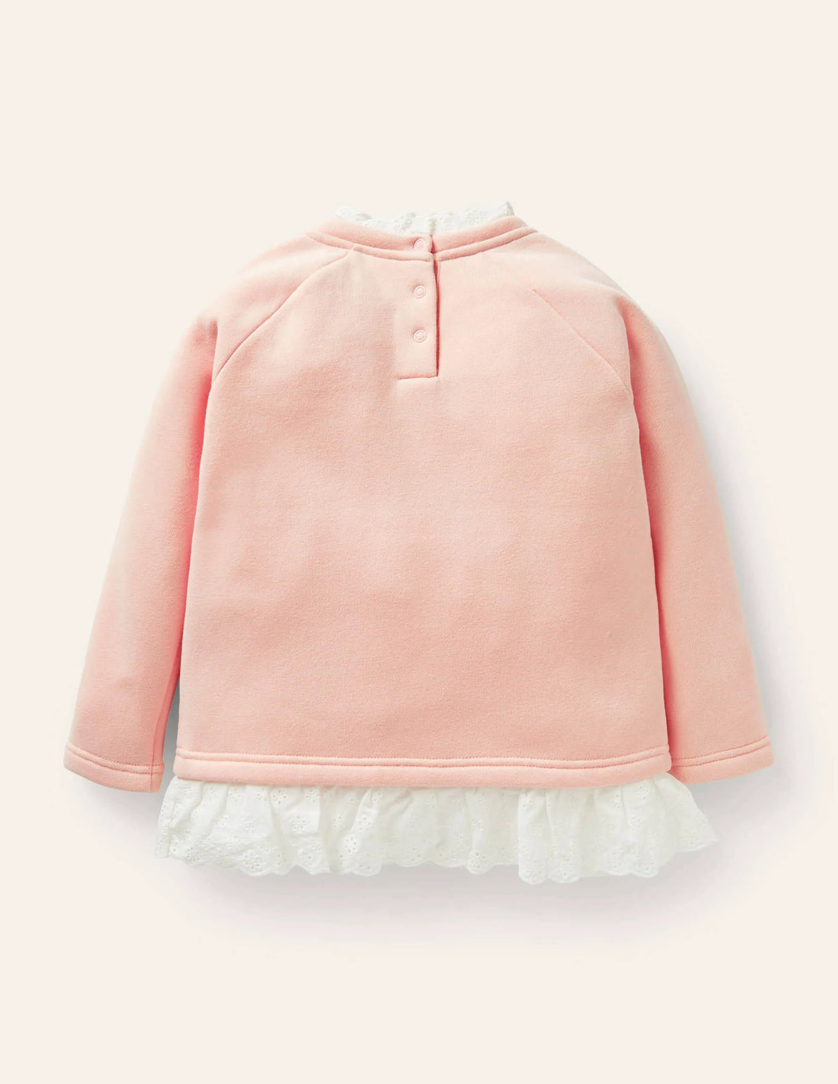 Broderie Trim Sweatshirt-Provence Dusty Pink