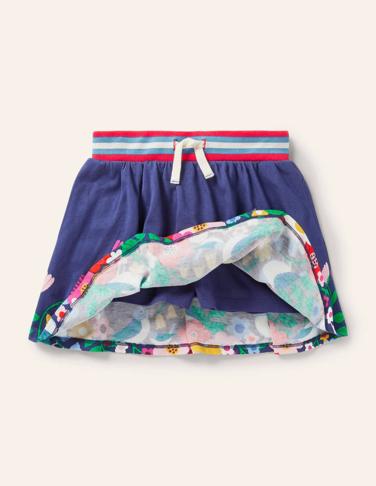 Jersey Skort-Multi Garden Birds