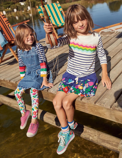 Jersey Skort-Multi Garden Birds