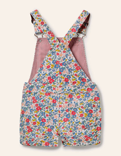 Fun Short Overalls-Multi Apple Blossom Floral