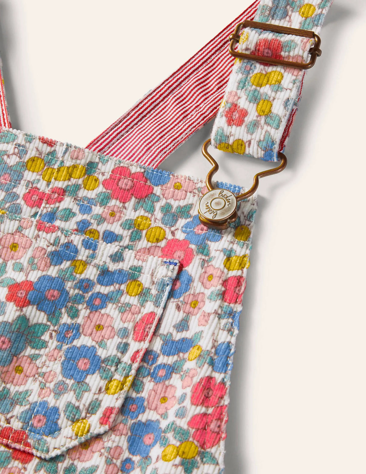 Fun Short Overalls-Multi Apple Blossom Floral