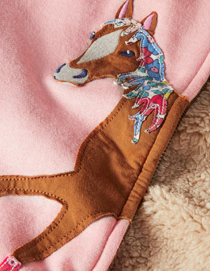Fun Shaggy-lined Hoodie-Boto Pink Horse