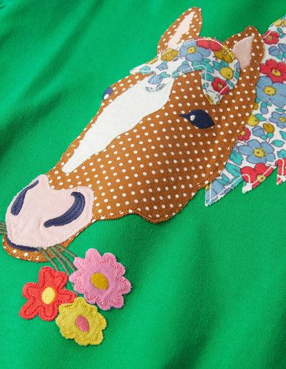 Front & Back T-shirt-Green Pepper Horse