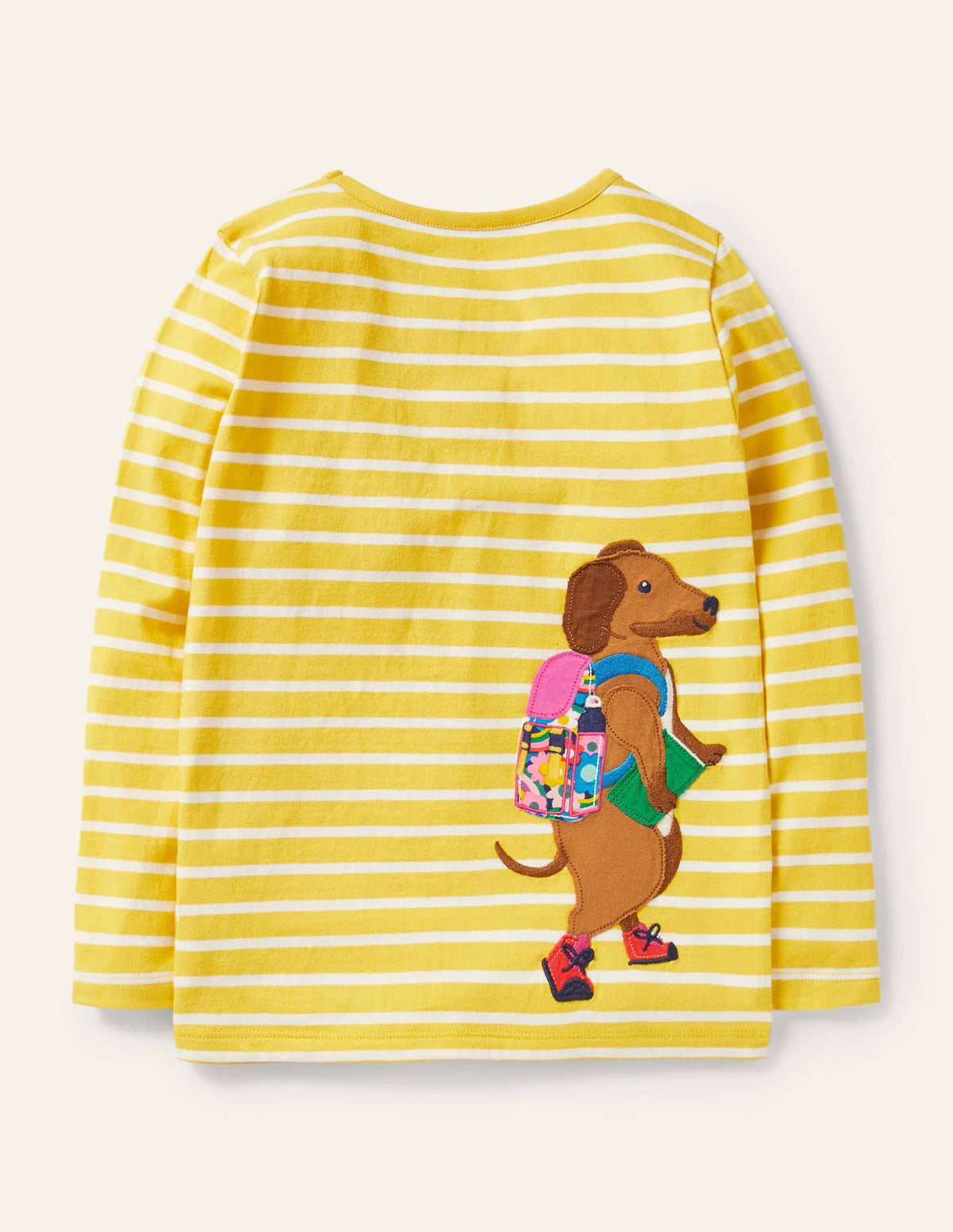 Front & Back T-shirt-Yellow/ Ivory Animals