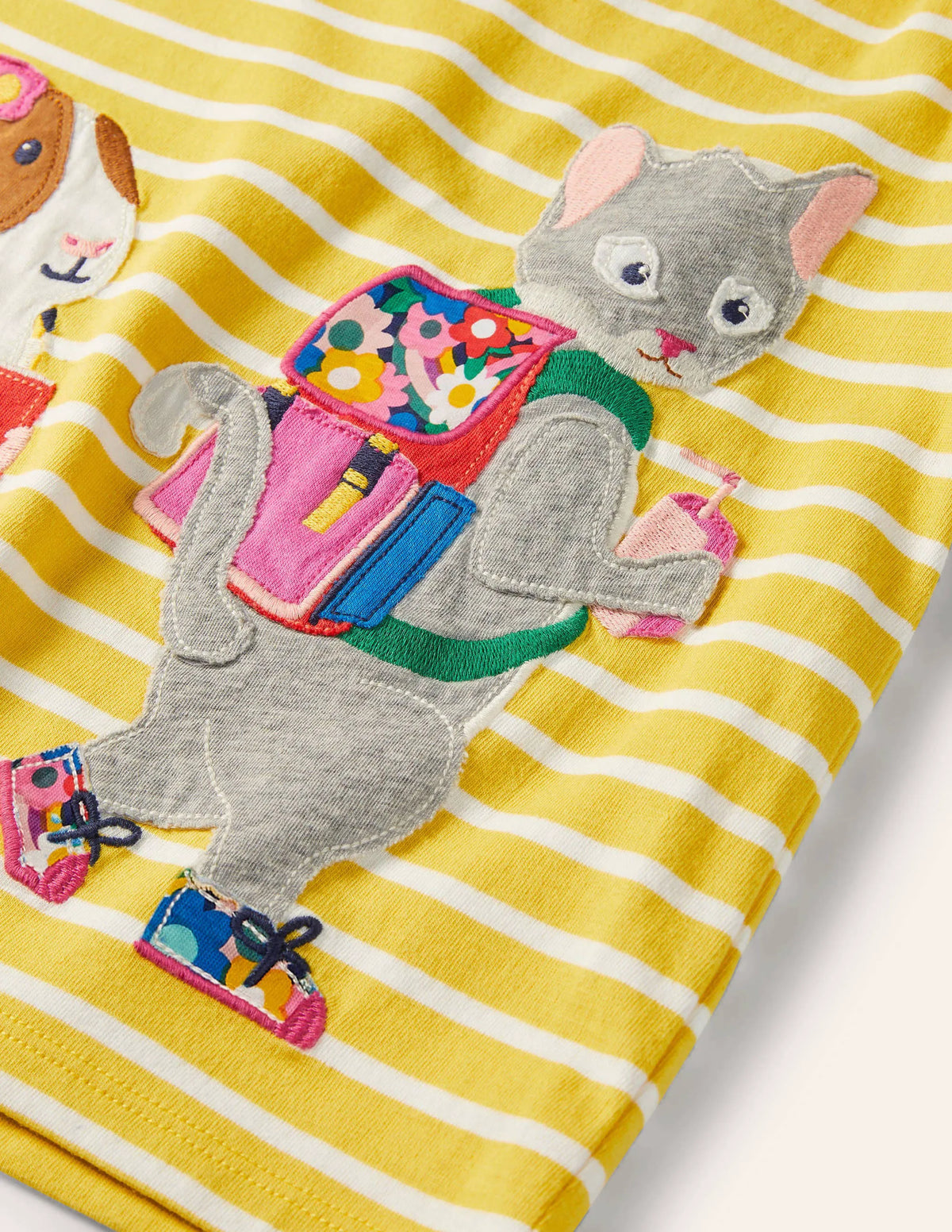 Front & Back T-shirt-Yellow/ Ivory Animals
