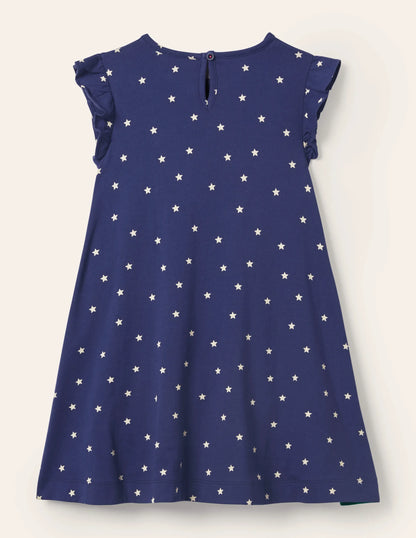 Lift The Flap Jersey Dress-Starboard Blue Tent