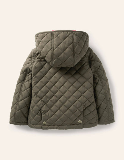 Quilted Jacket-Khaki Green