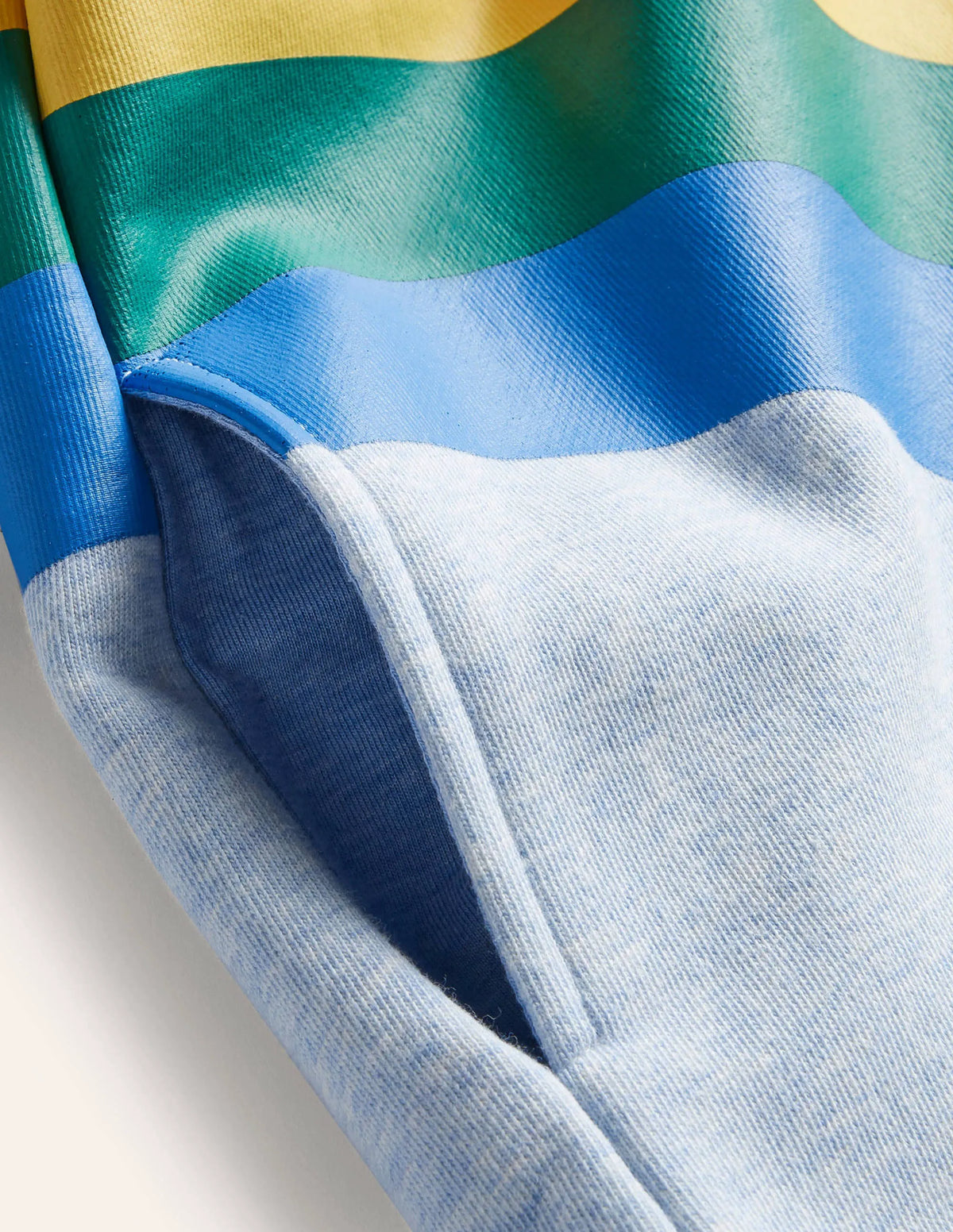 Appliqué Hoodie-Light Blue Marl Rainbow