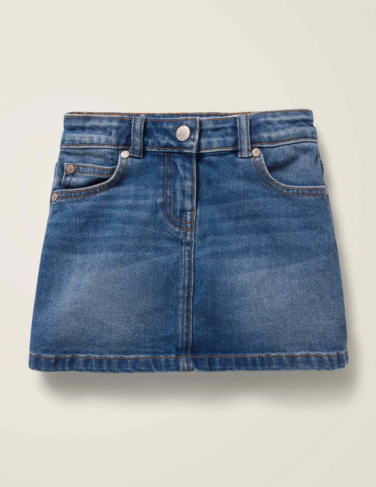 Five Pocket Denim Skirt-Mid Vintage Denim