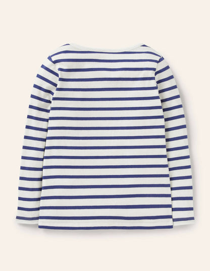Flutter T-shirt-Ivory/Navy Butterflies