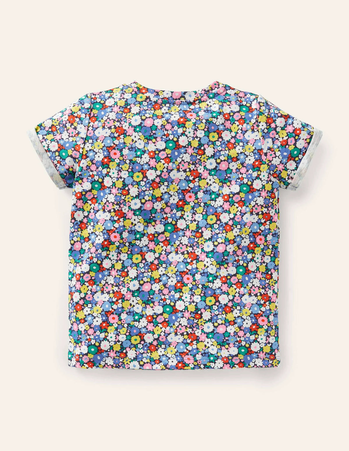 Star Pocket Slub T-shirt-Elizabethan Blue Flowerpatch