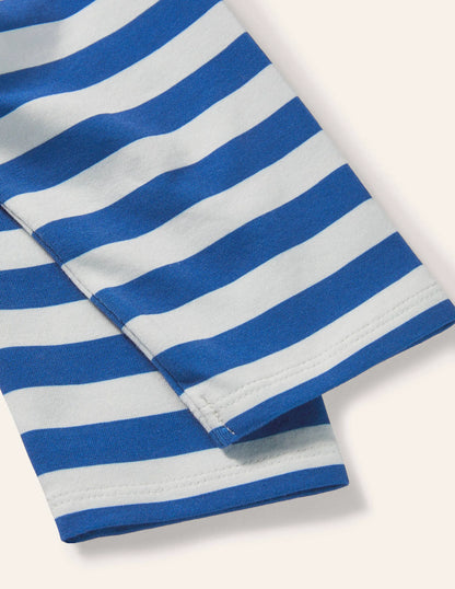Fun Cropped Leggings-Elizabethan Blue/ Ivory
