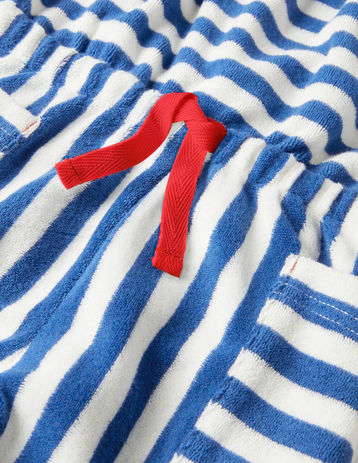 Stripy Towelling Romper-Elizabethan Blue/ Ivory