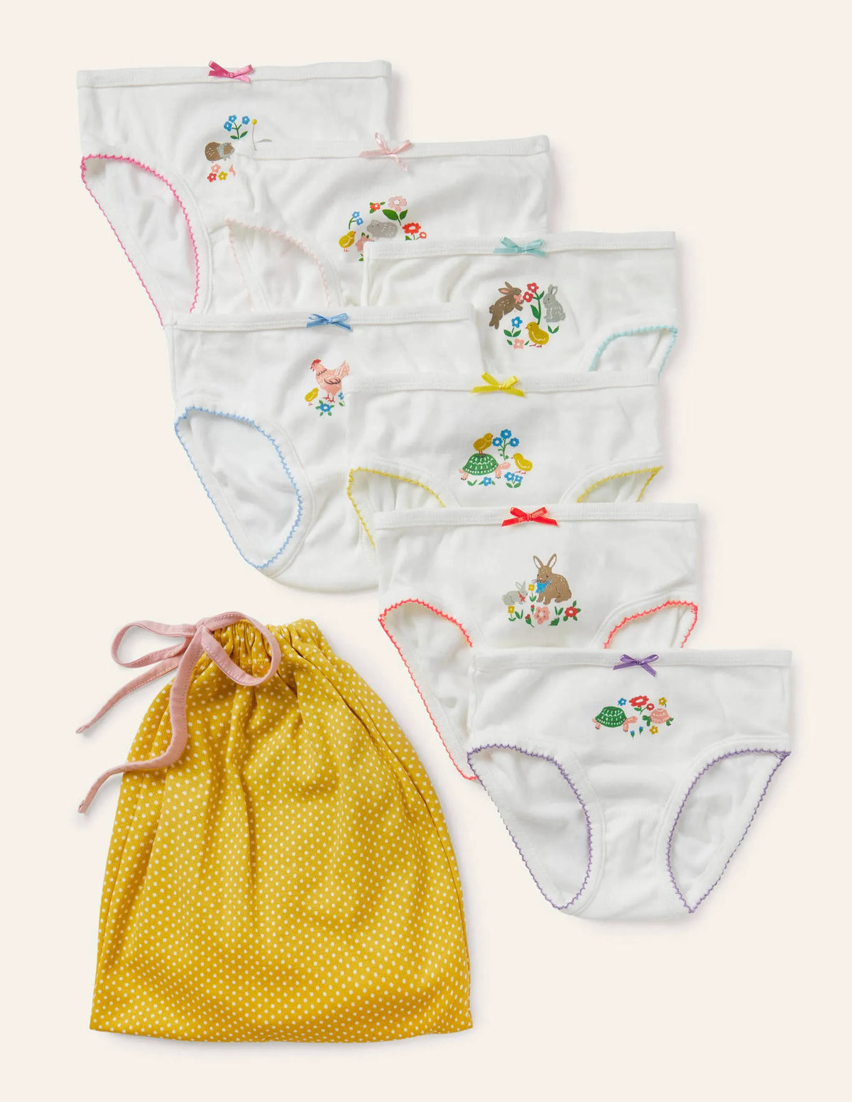 Underwear 7 Pack-Ivory Floral Pets