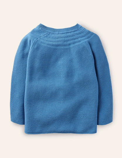 Cotton Cashmere Mix Cardigan-Elizabethan Blue