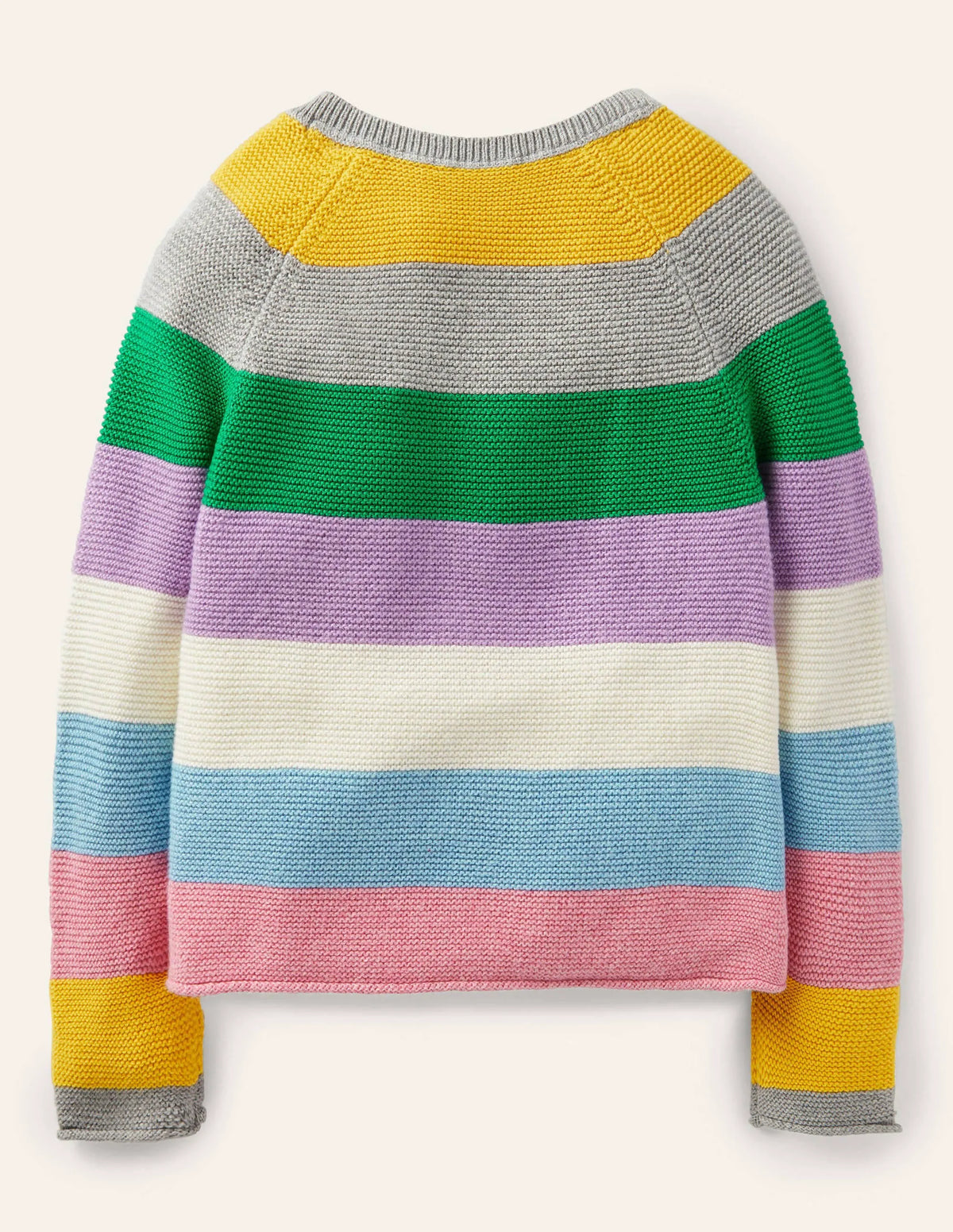 Cotton Cashmere Mix Cardigan-Multi Stripe
