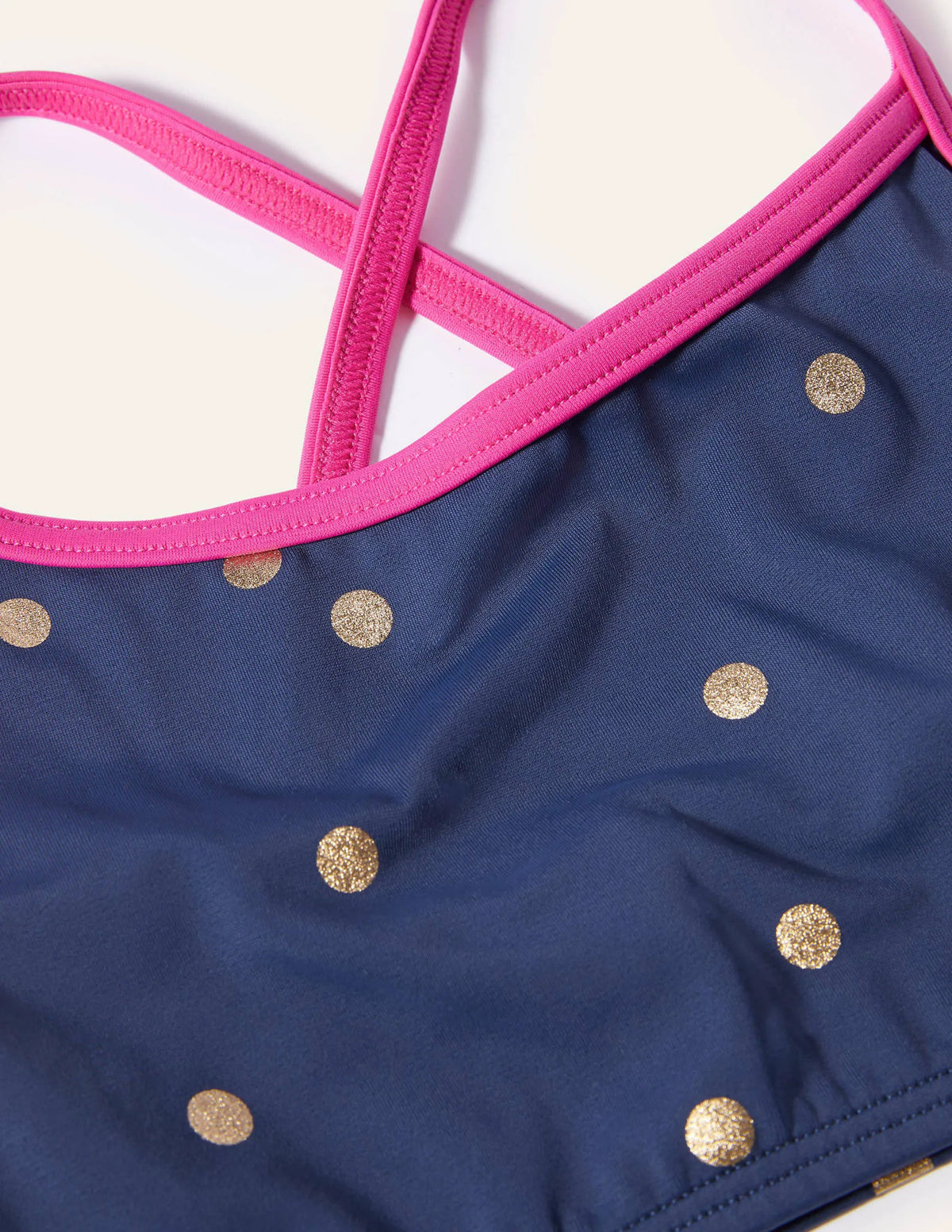 Patterned Bikini Top-Deep Sea Blue Foil Spot
