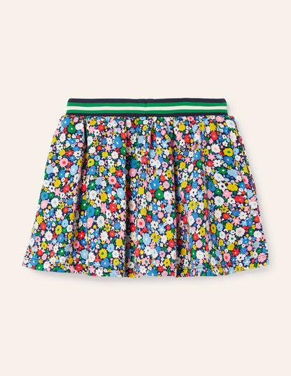 Jersey Skort-Elizabethan Blue Flowerpatch