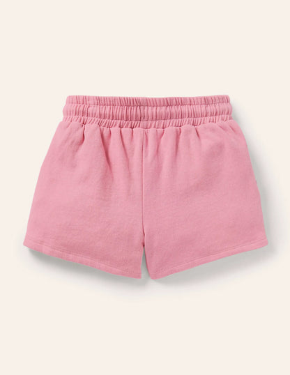 Appliqué Jersey Shorts-Formica Pink Flowers