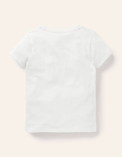 Embroidered Rainbow T-shirt-Ivory Vegetable Rainbow