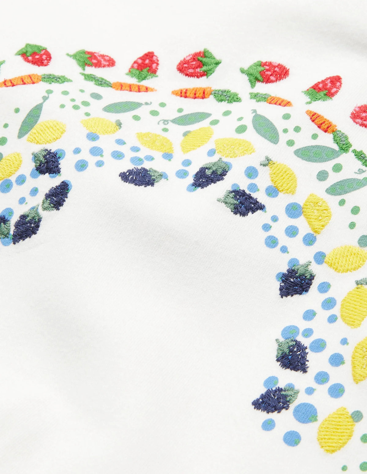 Embroidered Rainbow T-shirt-Ivory Vegetable Rainbow