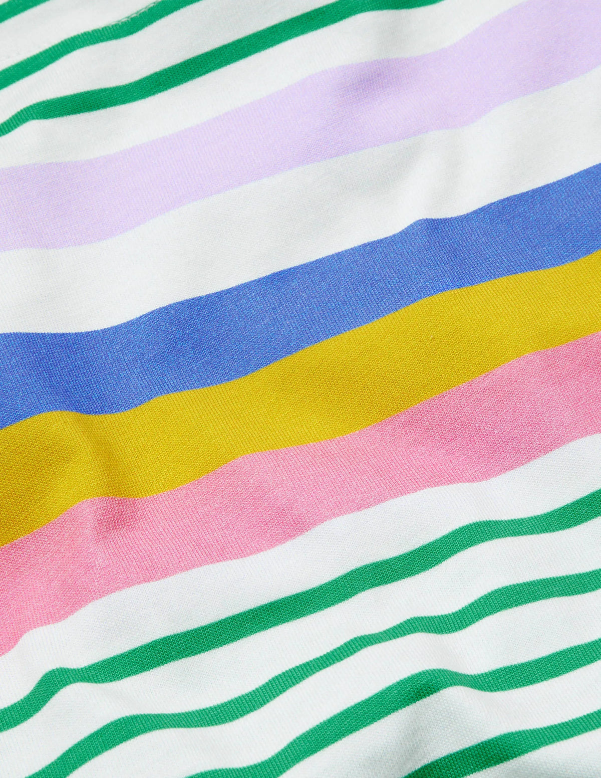 Short-sleeved Breton-Sapling Green/ Lilac Rainbow