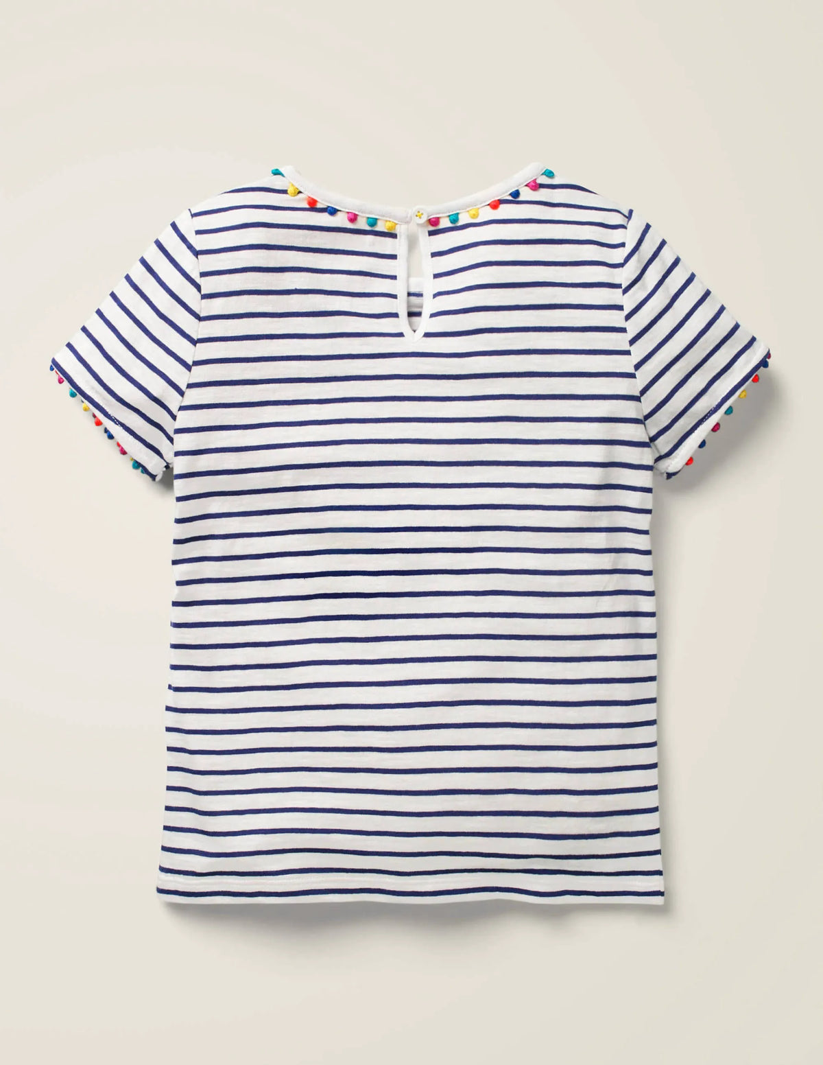 Charlie Pom Jersey T-shirt-Indigo Navy/Ivory