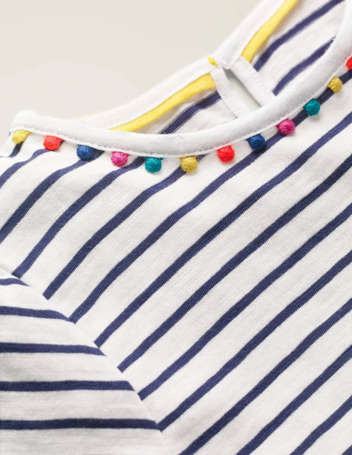 Charlie Pom Jersey T-shirt-Indigo Navy/Ivory