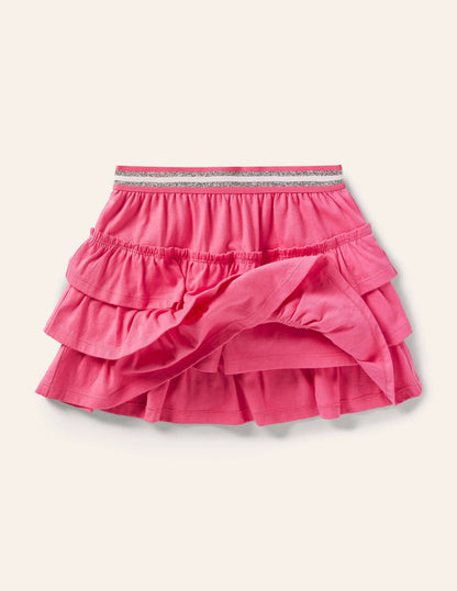 Jersey Ruffle Skort-Bright Camellia Pink