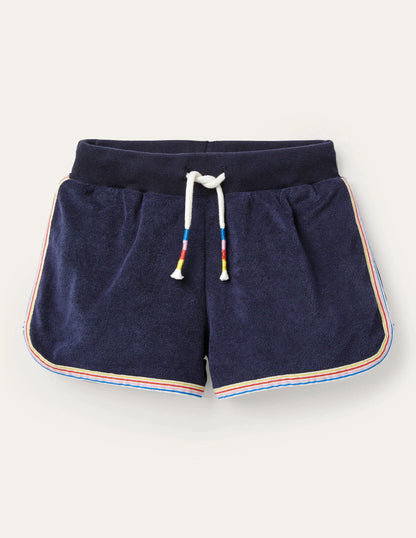 Retro Towelling Shorts-College Navy
