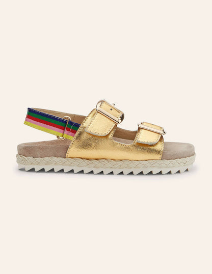 Espadrille Sandals-Gold Rainbow