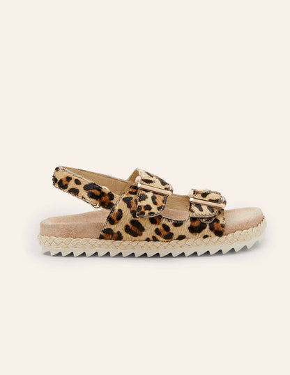Espadrille Sandals-Tan Leopard