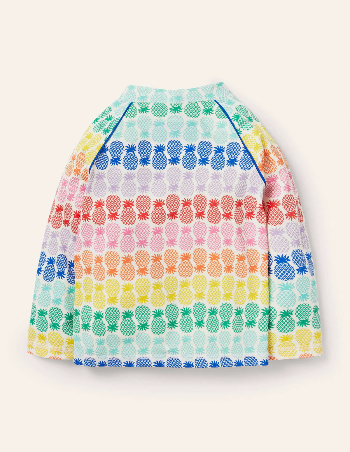 Long-sleeved Rash Guard-Multi Rainbow Pineapple Geo