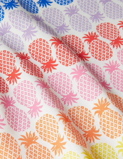 Long-sleeved Rash Guard-Multi Rainbow Pineapple Geo
