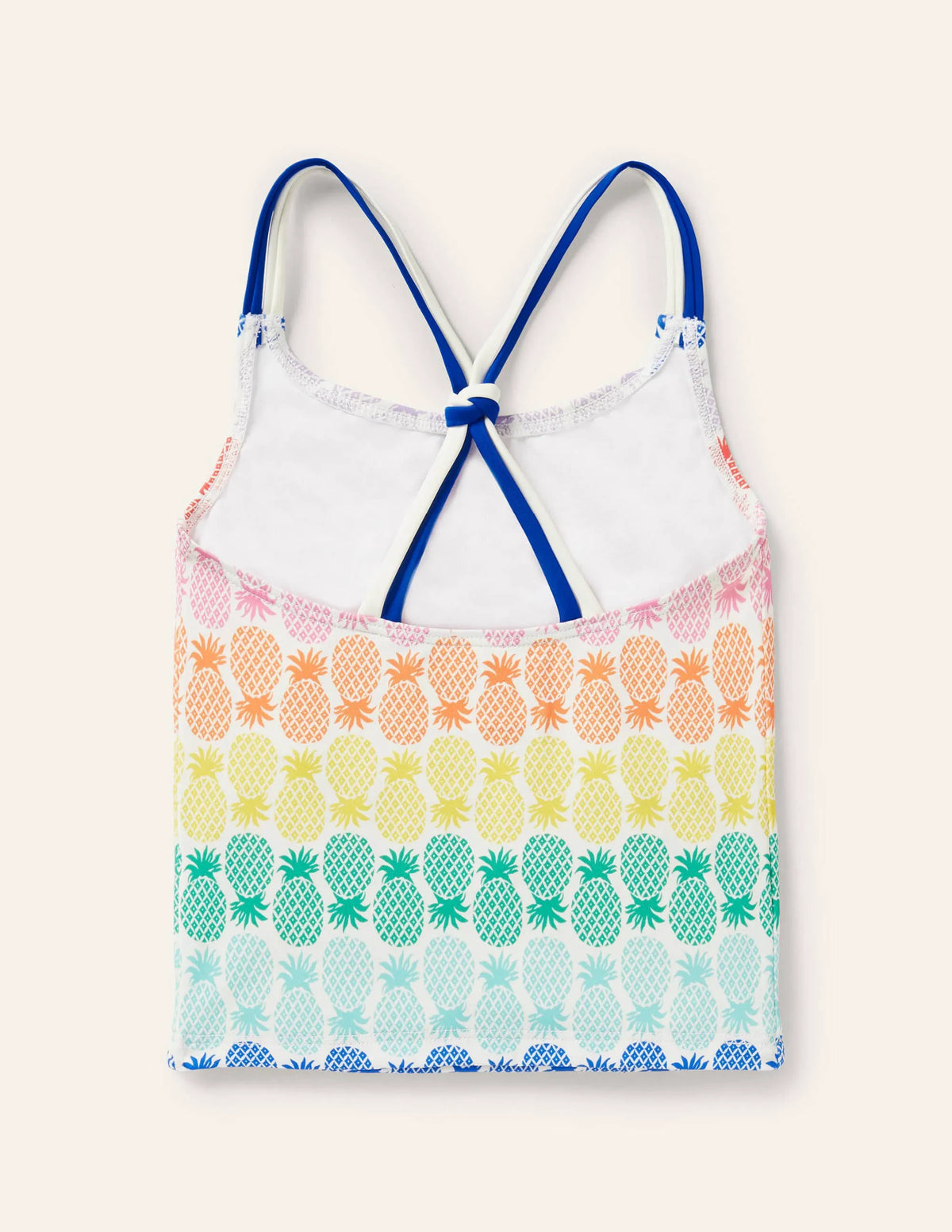 Patterned Tankini Top-Multi Rainbow Pineapple Geo