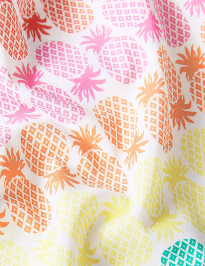 Patterned Tankini Top-Multi Rainbow Pineapple Geo