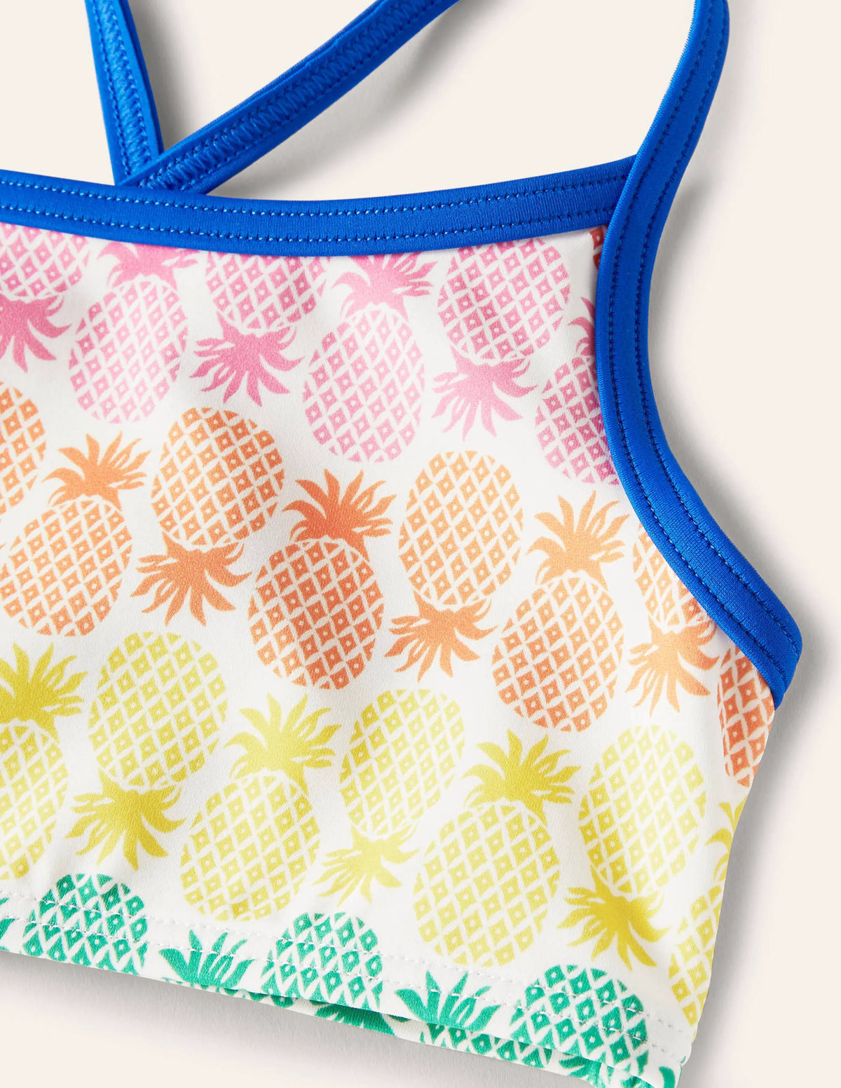 Patterned Bikini Top-Multi Rainbow Pineapple Geo