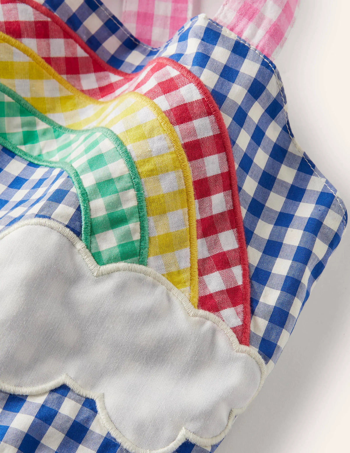 Gingham Woven Sun Dress-Multi Rainbow Scene