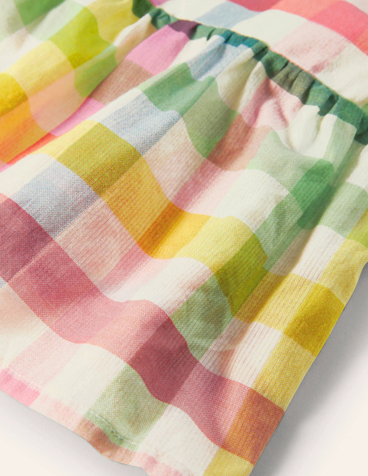 Cross-back Woven Top-Multi Rainbow Gingham