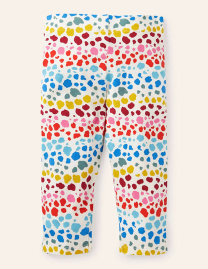 Fun Cropped Leggings-Multi Rainbow Leopard